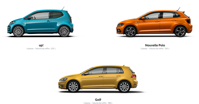 gamme volkswagen
